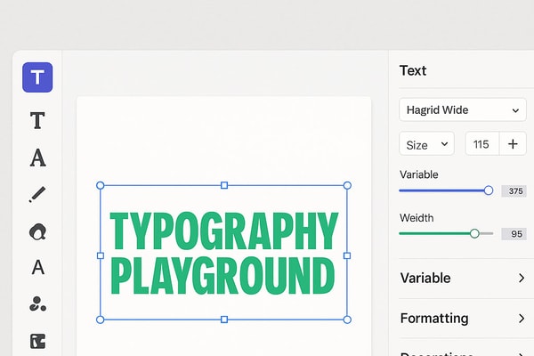 Typography editor interface