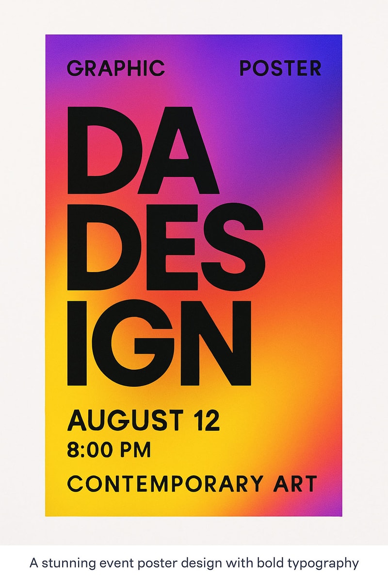 Vibrant event poster with bold typography